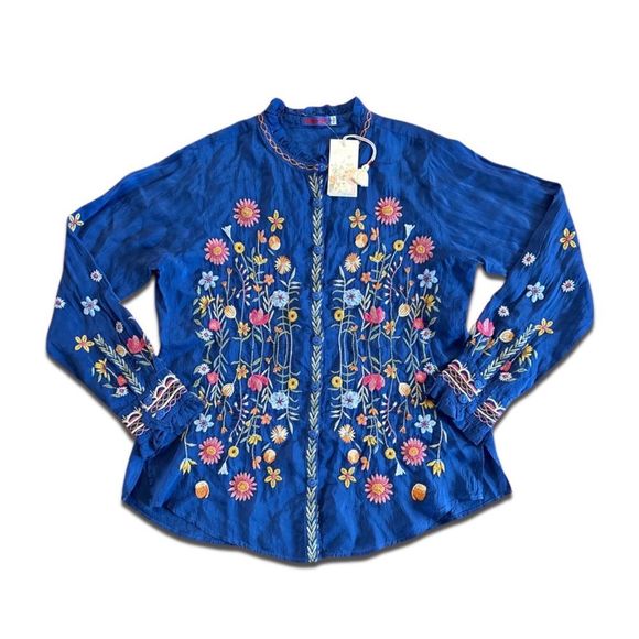 NWT Johnny Was Lolanda Embroidered Button Front Shirt - Picture 4 of 16